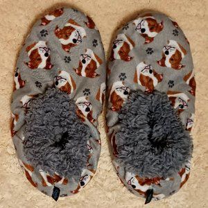 GUC ~ Comfies Womens Pit Bull Dog Slippers - Sherpa Lined Animal Print Booties